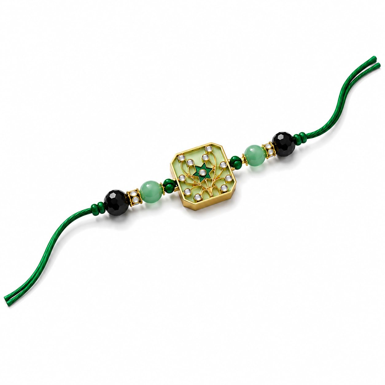 JAIPUR ACE Elegant Blue “BRO” Designer Rakhi Gift Set with Greeting Card and Roli Chawal Pouch, Premium Brother Rakhi, Festive Raksha Bandhan Gift for Brother, Traditional (Charming Bhai Rakhi)