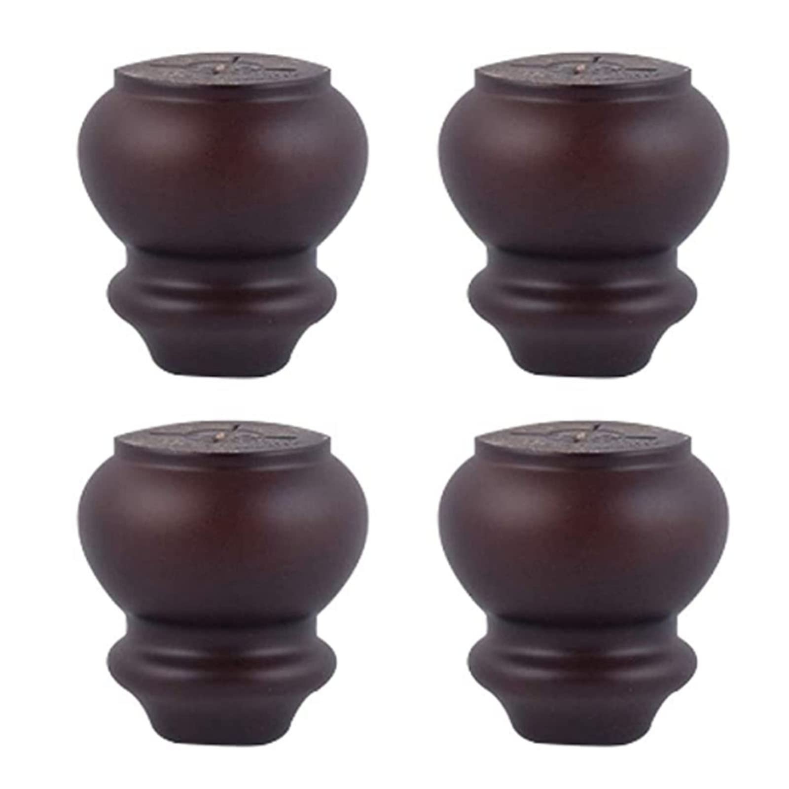 Ylopk Color 4Pcs Solid Wood Furniture Legs, Gourd Shape Sofa Leg, Tv Desk Table Legs Kitchen Feet Cabinet Legs Replacement Legs,With Mounting Accessorie (6/8/10/12/15/18Cm)(Size:8cm)