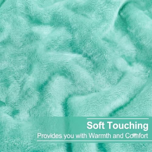 Image of Cotton Bolls Textiles Cozy Plush AC Blanket for Single Bed, Lightweight All Season Blanket, Ultra Soft Blanket for AC Room, Mild Winter, Can Be Used as Bedsheet in Winter, 90x90 Inches, Green