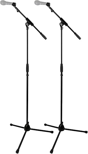 Miniatura 8 de Gearlux Soporte de micrófono de trípode con base de trípode, altura ajustable de hasta 60 pulgadas, paquete de 4 unidades