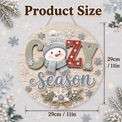 Image of Winter Decorations - Cozy Season Door Sign for Front Door | Winter Decor