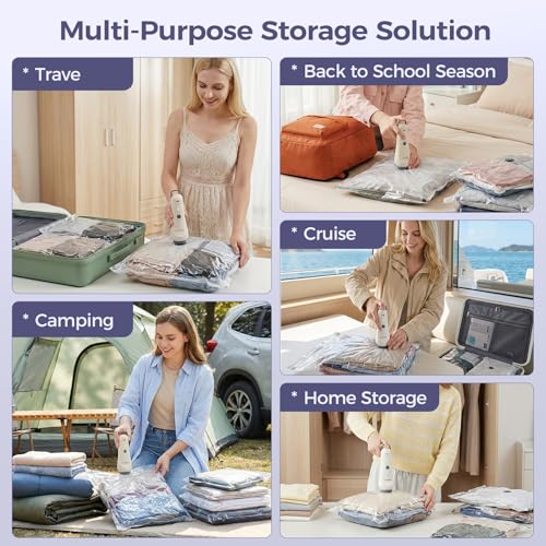 IVOODi Travel Vacuum Bags with Electric Pump, 80% Space Saver, 12-Piece - image 7