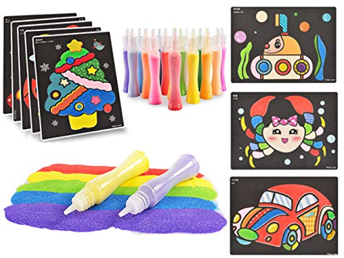Yesier 18 Colored Peel And Sand Art Kits Sheets For Kids Scenic Sand With 27 Sheets Sand Art Painting Cards And 2 Pcs Scratch Sticks For Kids' Arts And Crafts (18 Colors+27 Sheets) #TOP4