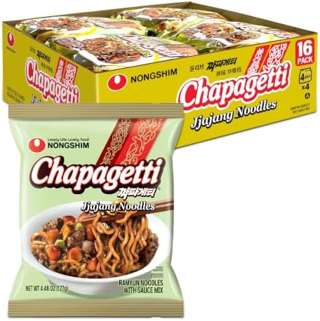 Nongshim Chapagetti Noodle Pasta, Chajang, 4.5 Ounce (Pack of 16) by Nongshim