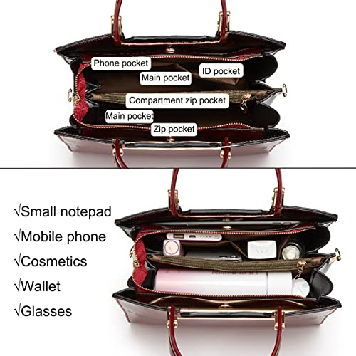 Bolso brillante de cuero patentado para mujer miniatura 6