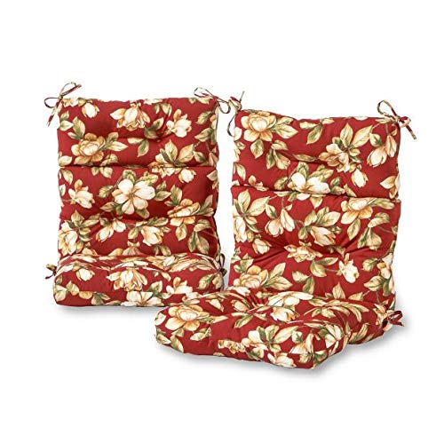 Greendale Home Fashions Indoor/Outdoor High Back Chair Cushion Roma Floral, Set of 2 + Free Home Decor