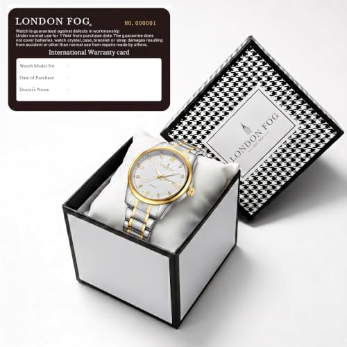Image of London Fog Carnaby Collection Analog Watch for Men with Round Dial, Day & Date Display, Quartz Movement, Stainless Steel Strap & Water Resistant