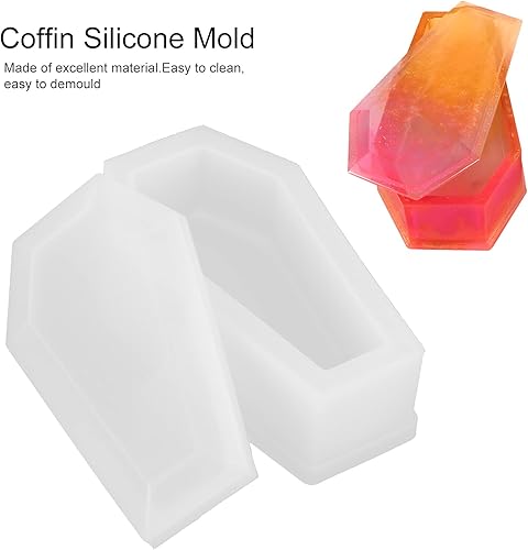 Miniatura 2 de Molde de silicona para ataúd moldes de resina para caja de almacenamiento para manualidades joyería Halloween