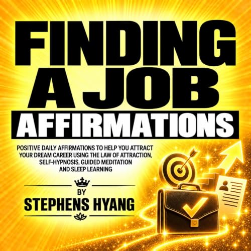 Diseño de la portada del título Finding a Job Affirmations