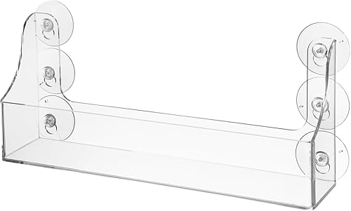 DOITOOL Organizador de estante para refrigerador con ventosa, estante de almacenamiento de acrílico transparente para refrigerador que puede