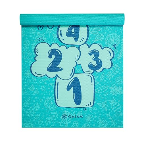 Image of Gaiam Kids Printed Yoga Mat, Non-Toxic, Fun Design, 3mm