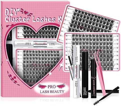 Lash Bond and Seal Cluster Lash Glue & Seal Waterproof Cluster Lash Glue for DIY Eyelash Extensions Waterproof Strong Hold (10ml, Black Bond & Clear Seal)