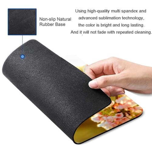 Image of Mouse Pad Beautiful Blossoms, Premium-Textured Custom Mouse Mat Design, Washable Mousepad Non-Slip Rubber Base Computer Mouse Pads for Wireless Mouse