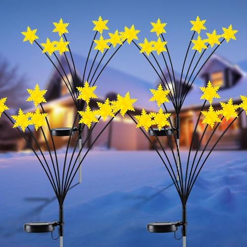 Fohil Solar Schneeflockelichter für Außen (4 Stück)
