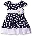 Youngland Girls' Polka Dot Ponte Dress With Crochet Lace Trim
