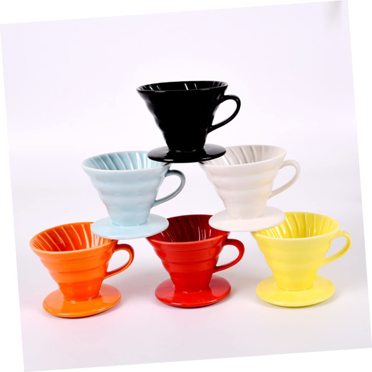 OSALADI Blue Porcelain Coffee Mugs Handmade Ceramic Filter Cup Cone Shape Dripper for Coffee