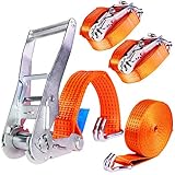 2 Stück Spanngurt 5000 dan kg 8m Gurtbreite 50 mm zweiteilig / Gurt und Ratsche / Griff aus Metall / kein Plastik. Längere Haltbarkeit