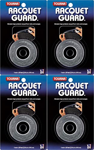 Tourna Racquet Guard Tape Tennis Head Protection Durable 20 Ft Roll (4-Pack)