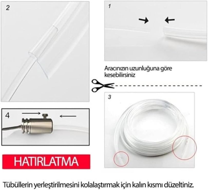 BTM OTOMOTİV (102) Araç İçi Atmosfer Ambiyans Led Neon RGB App Kontrollü 5 PARÇA
