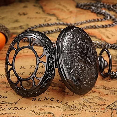 ZALTAS Relógio de bolso preto antigo Halloween Relógio Pingente de Abóbora Relógio de Movimento de Q