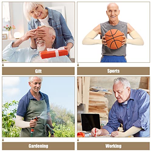 8 Pairs Elderly Skin Protector Sleeves Tear Bruise Protective Arm Sleeve For Arms Wrists Sensitive Thin Skin From Abrasions Tear Bruise Sun Exposure (Nude Color) #TOP2
