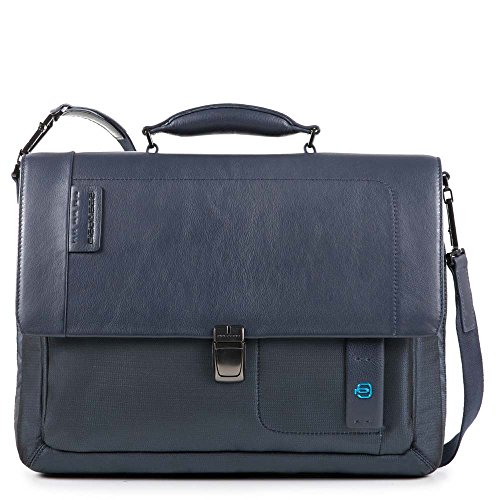 PIQUADRO Expandable Laptop Briefcase with Flap