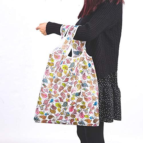 Yumi V 6 Pack Shopping Bags for Women, Reusable Foldaway Shopping Bags Eco Tote Shopping Bag Perfect Bag for Everyday Shopping Groceries Travel Storage and Practical for Daily Use