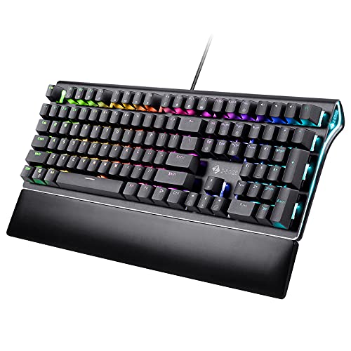 Mechanical Gaming Keyboard, Z-Edge RGB LED Backlight 108 Keys Gaming Keyboard,USB Wired Mechanical Keyboard, Computer Gaming Keyboard for Windows PC Gamers