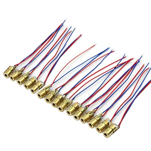 CESFONJER 15 Pcs Mini 3V Laserdiode Lasermodul Laser Punkt Dioden Laser Dot Laserdiodenmodul Head Diode 650nm 6mm