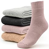 【4 Paires de Chaussettes d'hiver pour Femme】Fabriquées à partir d'un tissu en laine de première qualité, ces chaussettes thermiques pour femmes, au design classique et uni, offrent des options de style polyvalentes pour les mois les plus froids. Ces chaussettes chaudes d'hiver conviennent à la plupart des pieds féminins de taille 35 à 39 et gardent vos pieds au chaud toute la journée.