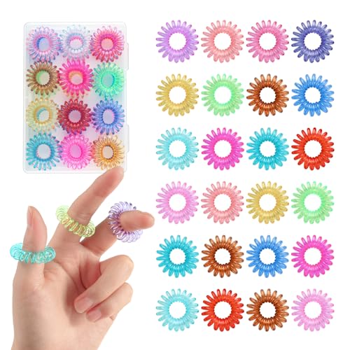 Yeetec 24 Pack Sensory Rings Fidget Toys, Finger Fidget Rings, Silent Stress Reducer Ring, Finger Sensory Toy for Stress Relief, Stocking Stuffers, Classroom Prizes, Party Favours, Random Color