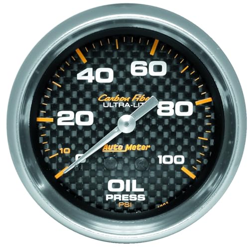 Auto Meter 4821 Carbon Fiber Mechanical Oil Pressure Gauge
