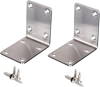 ULTECHNOVO 2pcs Stainless Steel Corner Code Corner Shelf Joint Angle Brace 90 Metal Corner Brackets Wall Bracket Stainless Steel Shelves L Shape Corner Brace Heavy Duty Angle Brackets Holder
