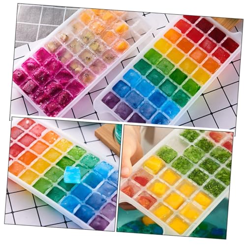Molde de cubos de hielo cuadrado con tapa y caja de almacenamiento miniatura 6