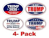 StickerPirate 4 PackOval Car Magnet Pro Donald Trump 2020 Make America Great Variety Pack