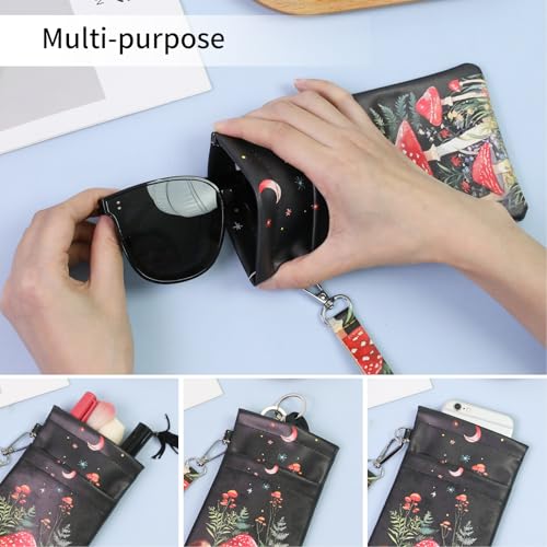 Image of Double Eyeglass Case Soft Dual Glasses Case for Women Men Travel Squeeze Top Sunglasses Cases Eyeglasses Pouch