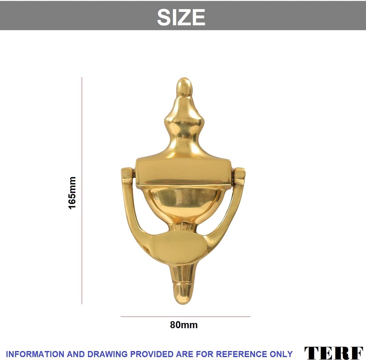 TERF® Heurtoir de porte traditionnel victorien 165 mm pour porte d'entrée avec vis de fixation