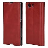 Mulbess Handyhülle für Sony Xperia Z3 Compact Hülle Leder, Sony Xperia Z3 Compact Handytasche, Slim Flip Schutzhülle für Sony Xperia Z3 Compact Case, Wein Rot