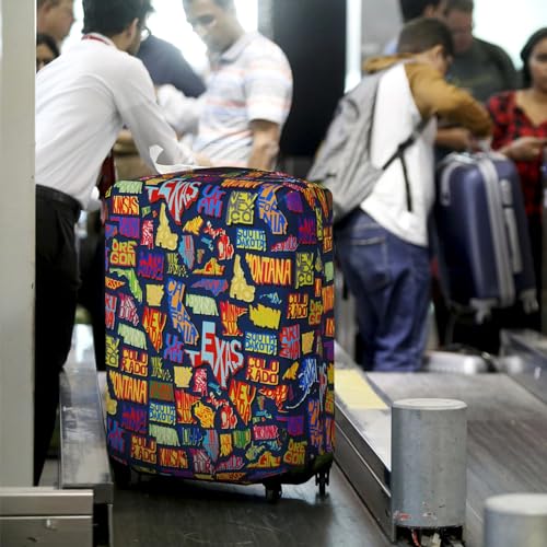 Image of Explore Land Travel Luggage Cover Suitcase Protector Fits 18-32 Inch Luggage, America Map, M
