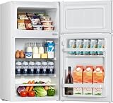 Kismile 2.5 Cu.Ft Mini Fridge with Freezer Double Door Compa...