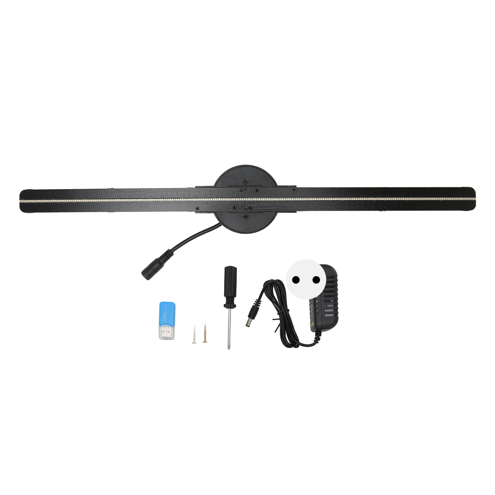 Ventilatore Ologramma LED 3D 16.5 Pollici 224 Perline Luminose Lettore pubblicitario 3D Ad Alta Risoluzione Supporta Proiezione olografica per la pubblicit¨¤ TV, vid¨¦o et home cin¨¦ma