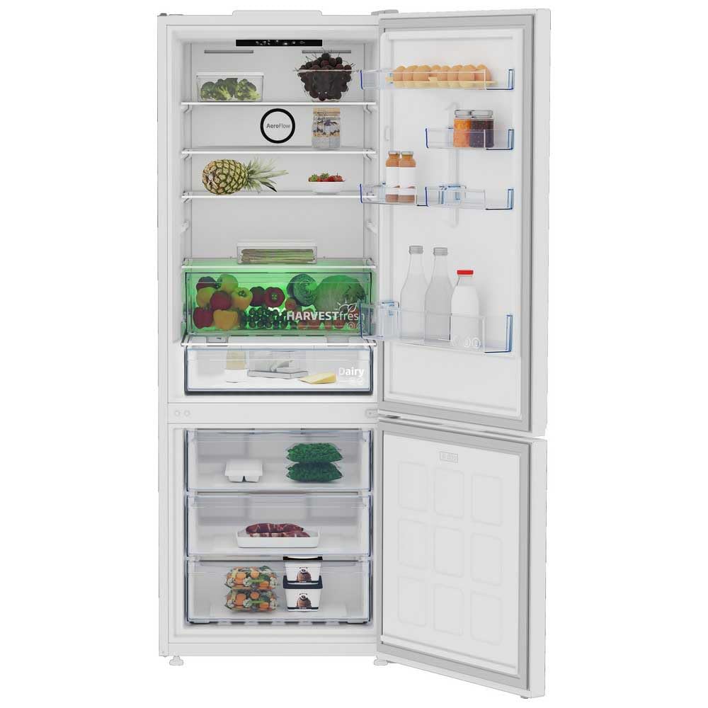 Beko B3RCNE564HW - Frigorífico combi 70cm, Neo Frost, Clase Energética E, Harvestfresh, Apertura 90º, 2 cajones, Color Blanco