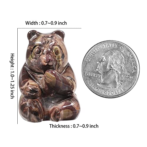 mookaitedecor Crazy Lace Agate Mini Carved Stone Bear Figurine - Image 2