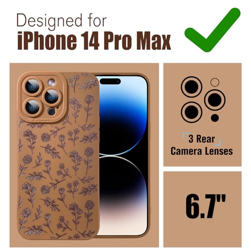 image for OOK Case for iPhone 14 Pro Max Case Cute Flower Floral Design for Girl