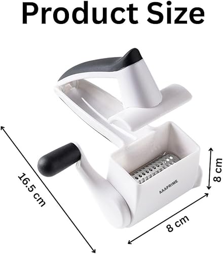 Miniatura 9 de Rallador de queso giratorio con 3 tambores de acero inoxidable, rallador manual de manivela para parmesano, queso duro, chocolate, frutos secos,