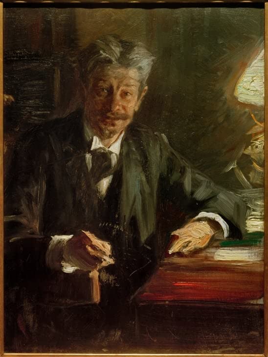 Portrait de Georg Brandes par Peder Krøyer poster sur toile 50x70cm œuvre d'art inspirante