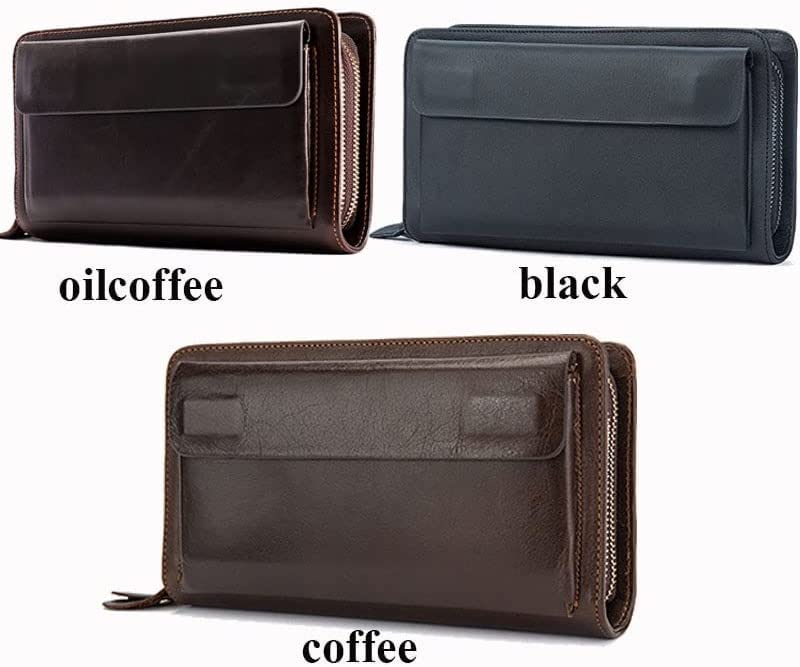 Wallet Large Capacity Coins Pocket Women's Leather Wallet Long Style Engraved Coin Purses Unisex Zipper Pocket Tear-Resistant,Brown,12x21cm2