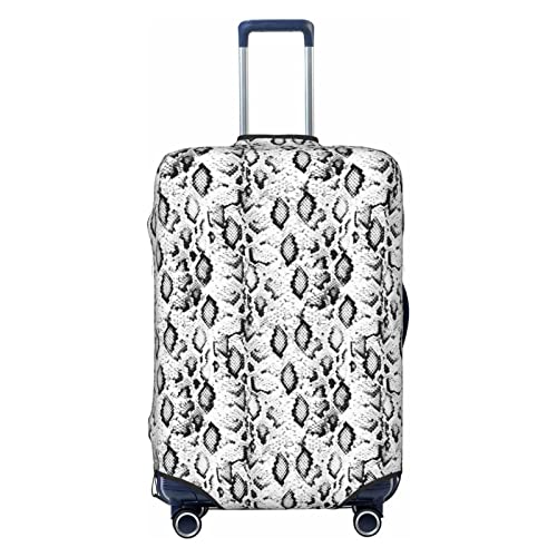 Snake Skin Black And White Print Suitcase Cover Luggage Protector Washable Elastic Fashionable Travel Gear Cover