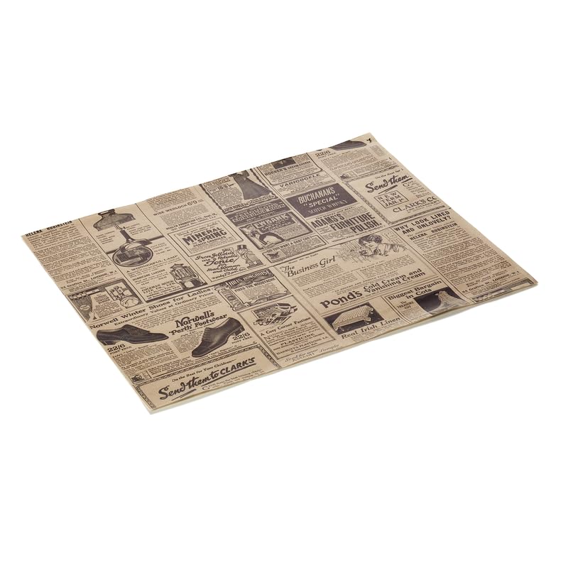 2000 fogli di carta per hamburger Times Brown Set WRAP & GO, 28 x 34 cm, 2 set da 1000 pezzi, carta grassa
