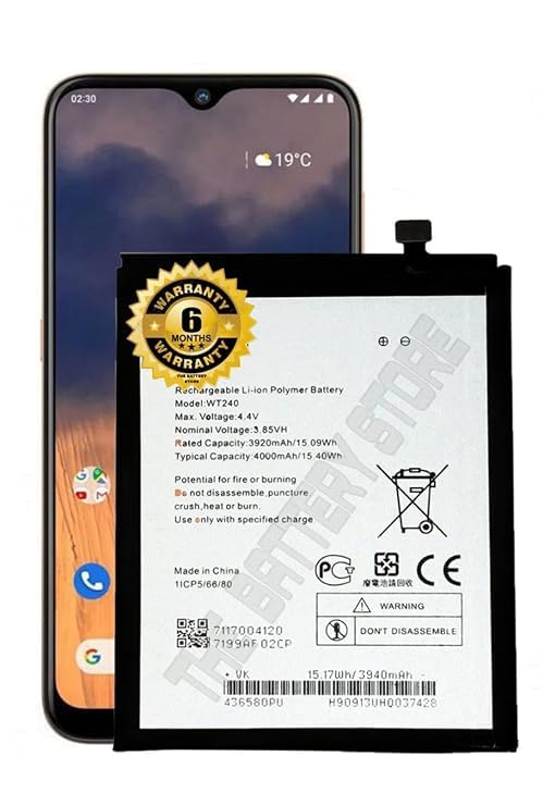 Image of Original WT240 Battery for Nokia 3.2 TA-1211 TA-1214 TA-1206 TA-1209 TA-1156 TA-1159 TA-1164 Battery with 6 Month Warranty**** (for Lenovo TAB L20D1P31)